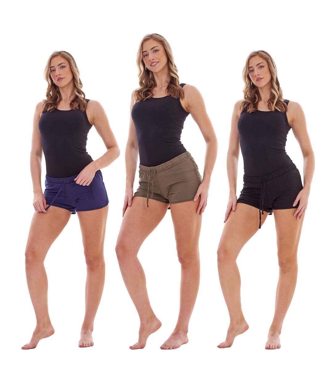 Short Femme Noir Kaki Bleu Marine Keanu-1
