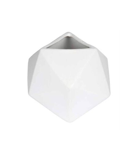 Paris Prix - Vase Déco En Céramique geometrik 15cm Blanc