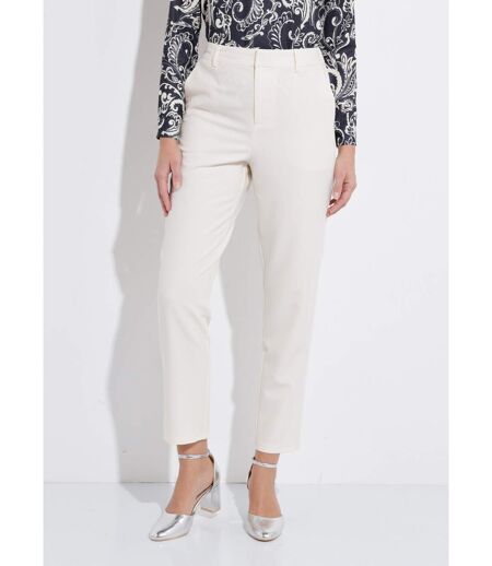 Pantalon droit tailleur fluide taille élastiquée