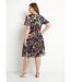Robe courte évasée volantée voile imprimé-2