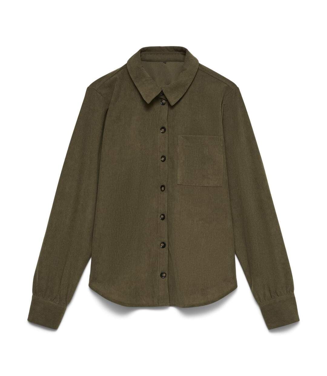 Chemise kaki foncé femme vero moda callie-1