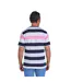 T-shirt Motif/style Rayures Contrastées Homme Blanc Bleu Marine Rose Raging Bull-3