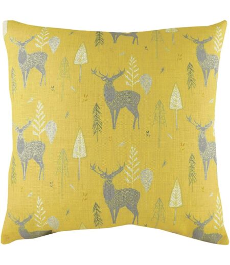Hulder deer cushion cover one size ochre yellow Evans Lichfield