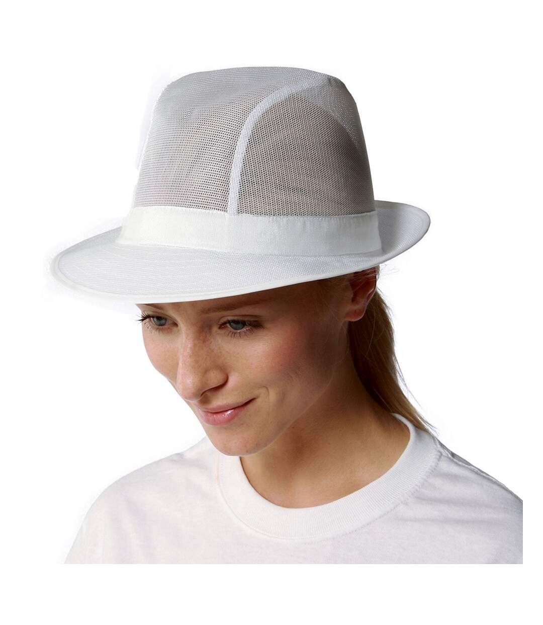 Chapeau trilby adulte blanc Dennys