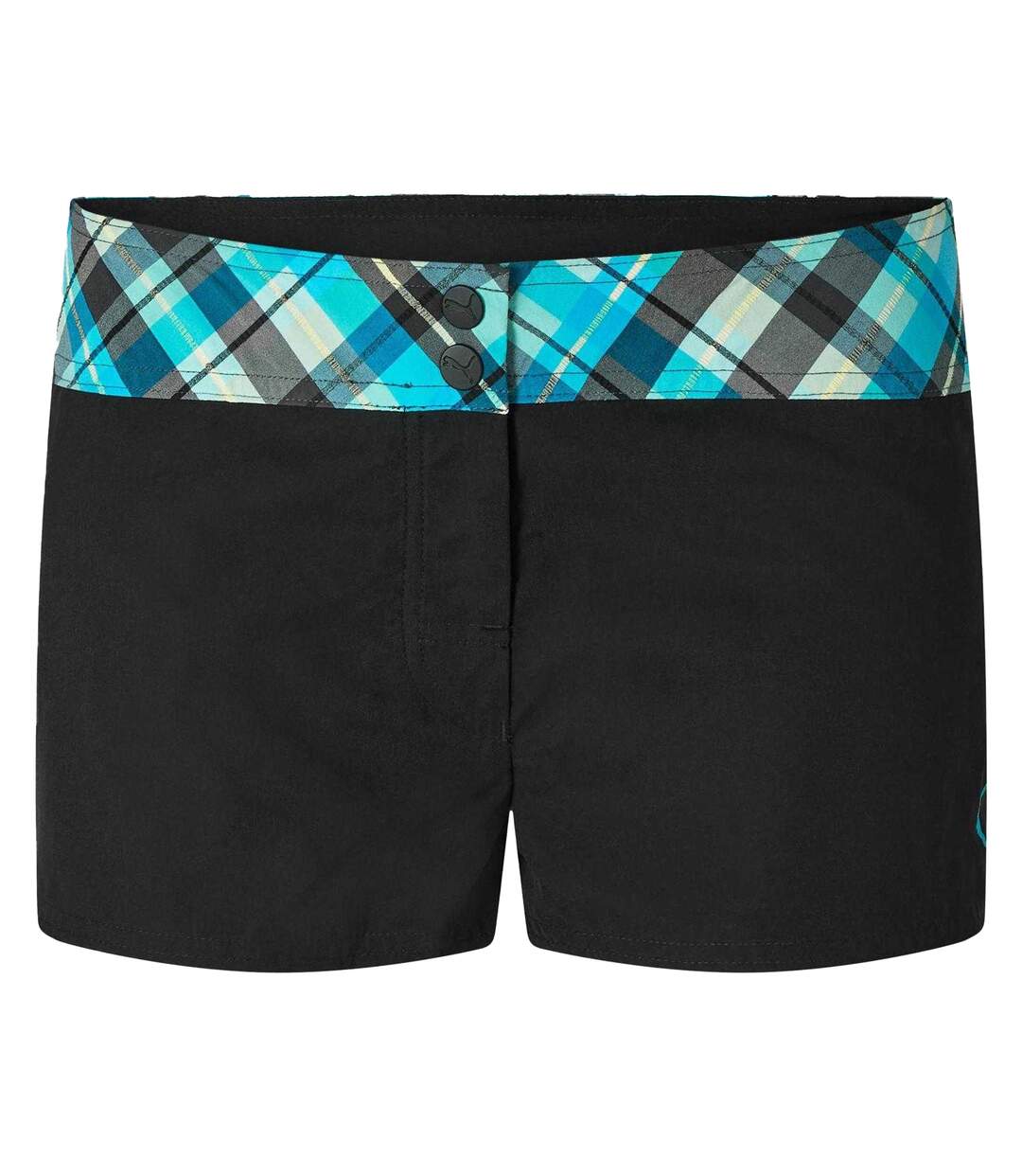 Womens/ladies Checked Swim Shorts Black Puma-1