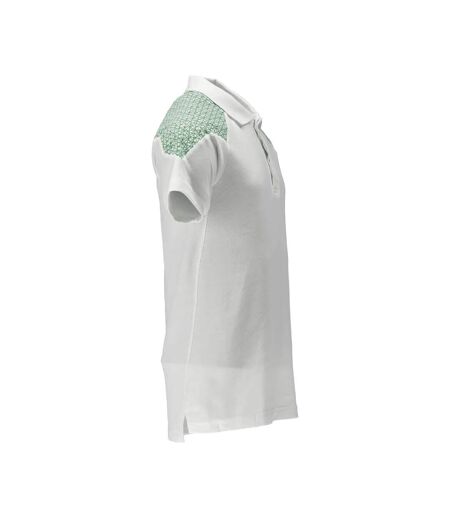 Unisex Adult Food & Care Polo Shirt White Grass Green Mascot