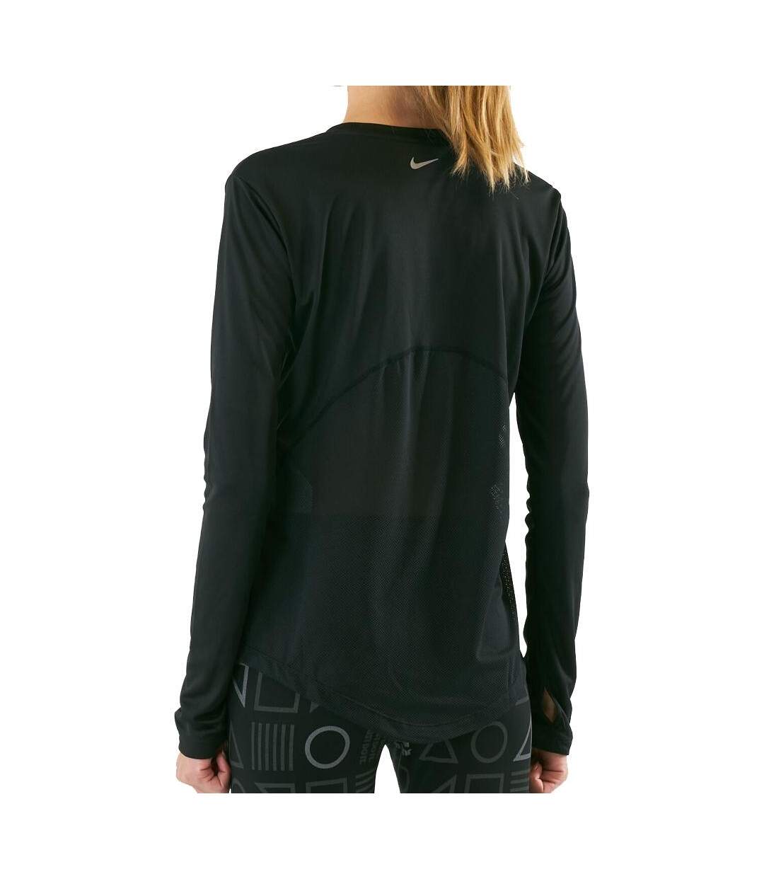 T-shirt Manches Longues Noir Femme Nike  Miler - L