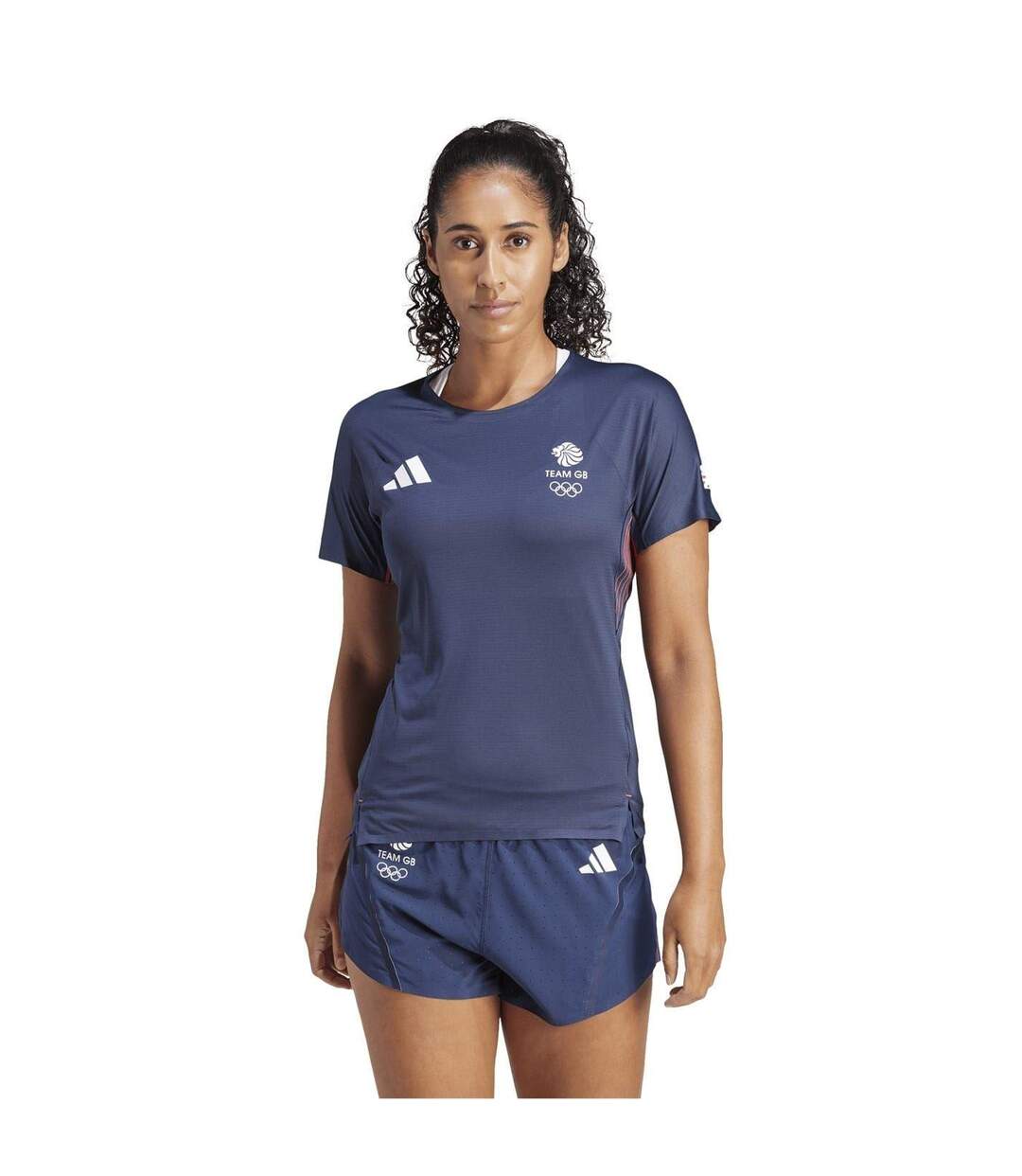 T-shirt Motif/style Team Gb Adizero Femme Bleu Encre Adidas-4