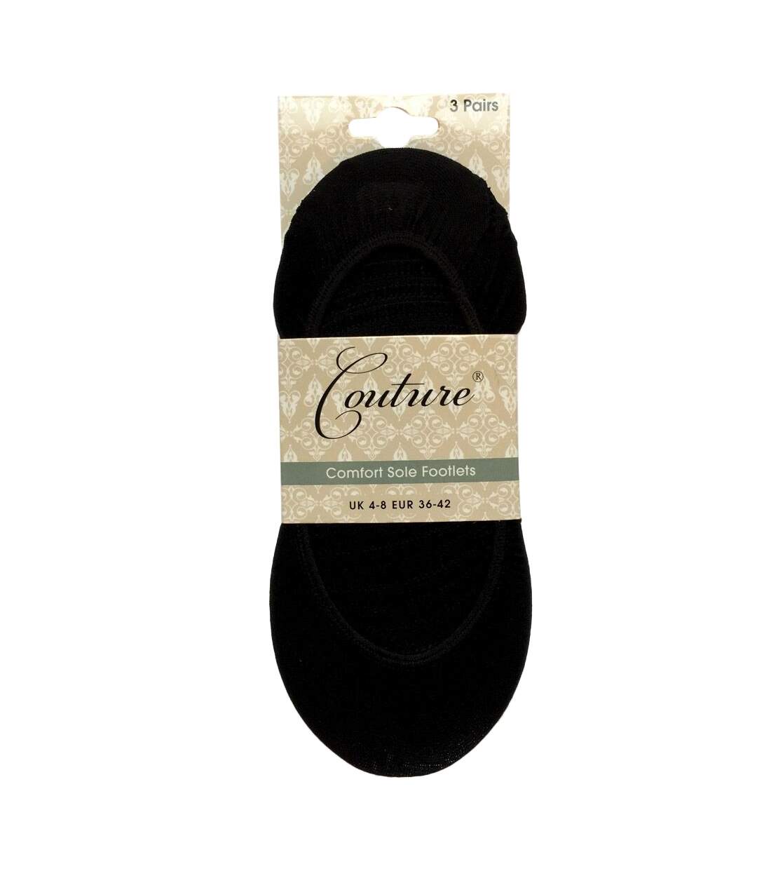 Socquettes femme noir Couture-2