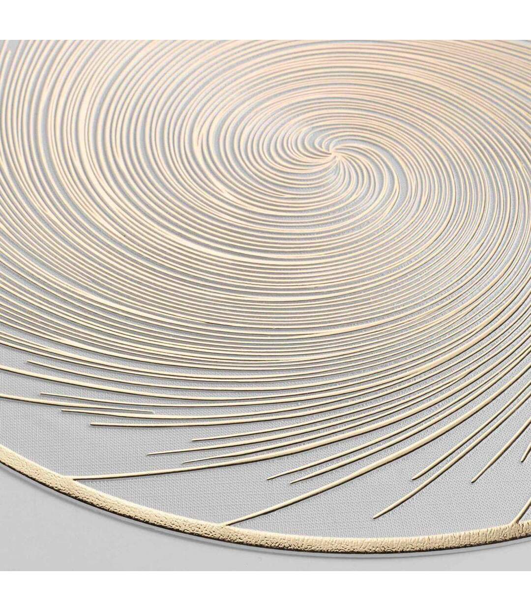 Set de Table Métallisé Spirale 38cm Blanc & Or-2