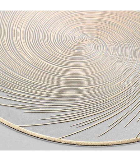 Set de Table Métallisé Spirale 38cm Blanc & Or