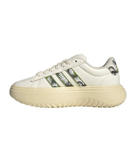 Baskets Motif/style Feuillage Grand Court Femme Blanc Vert Adidas
