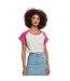 T-shirt Manches Raglan Motif/style Contrasté Femme Gris Clair Violet Vif Urban Classics-3