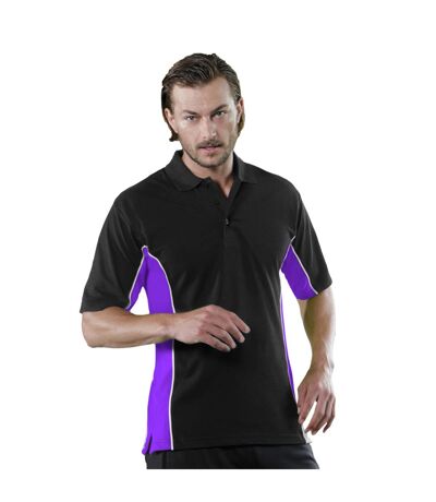 Polo À Manches Courtes Homme Noir Pourpre Blanc GAMEGEAR