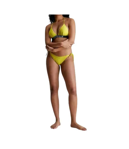 Bas De Maillot De Bain Motif/style Côtelé Femme Jaune Calvin Klein