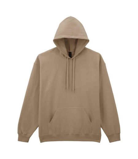 Mens Midweight Soft Touch Hoodie Brown Savana Gildan