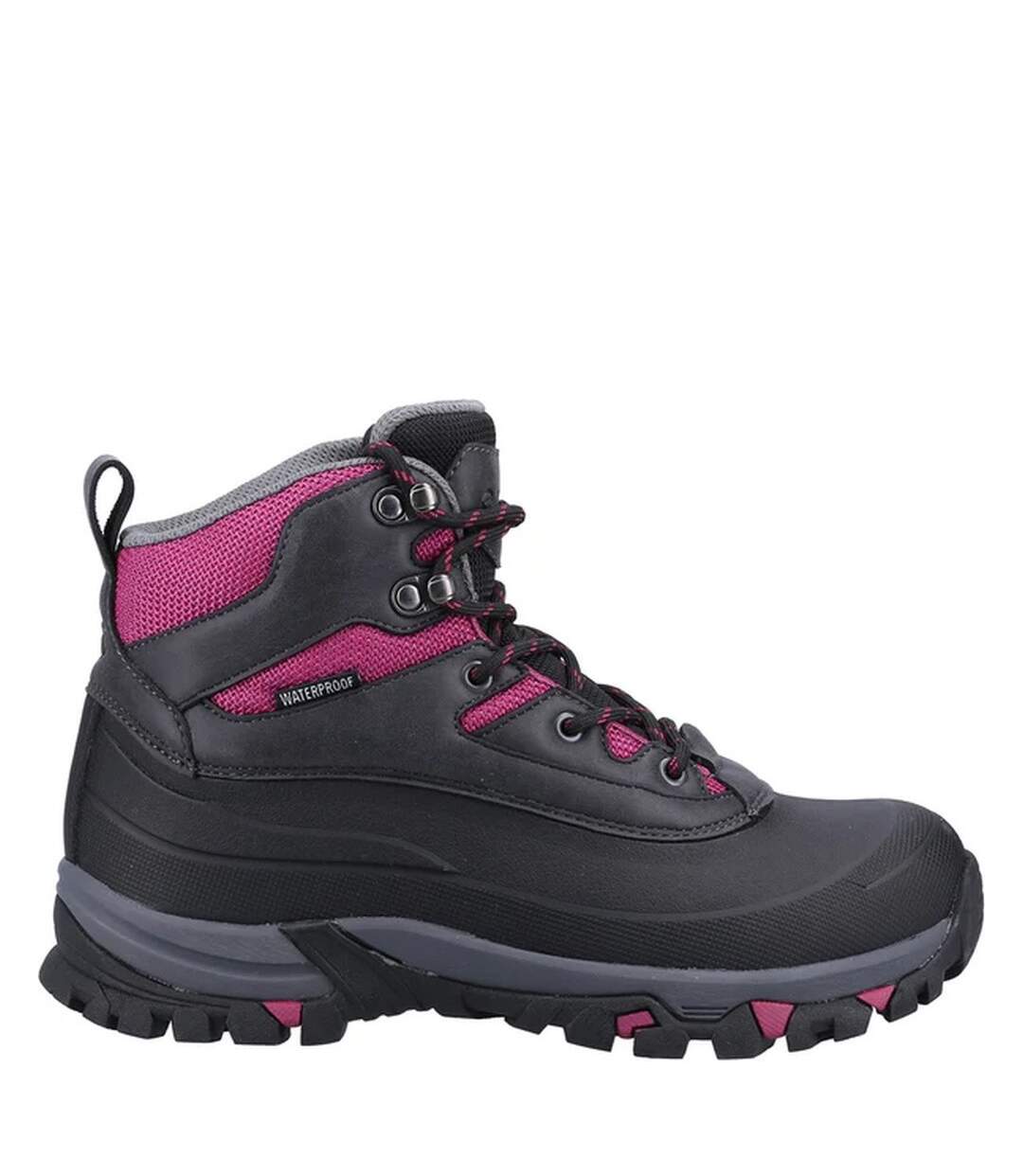 Womens/ladies calmsden hiking boots grey/berry Cotswold-2