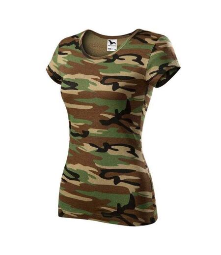 T-shirt Motif/style Camouflage Pure Femme Marron Noir Vert Malfini