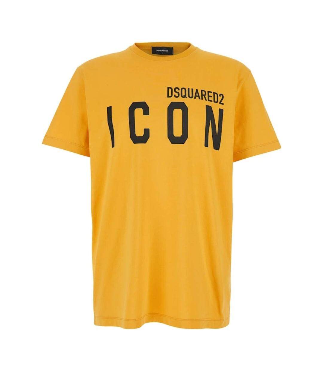 T-shirt Motif/style Grande Icône Adulte Jaune Noir DSquared2-1