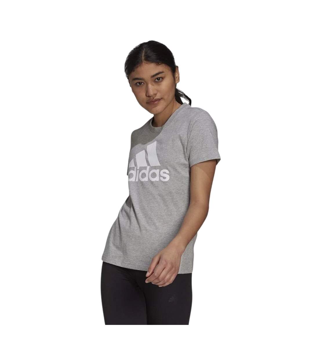 T-shirt Motif/style Gros Logo Femme Gris Adidas-2