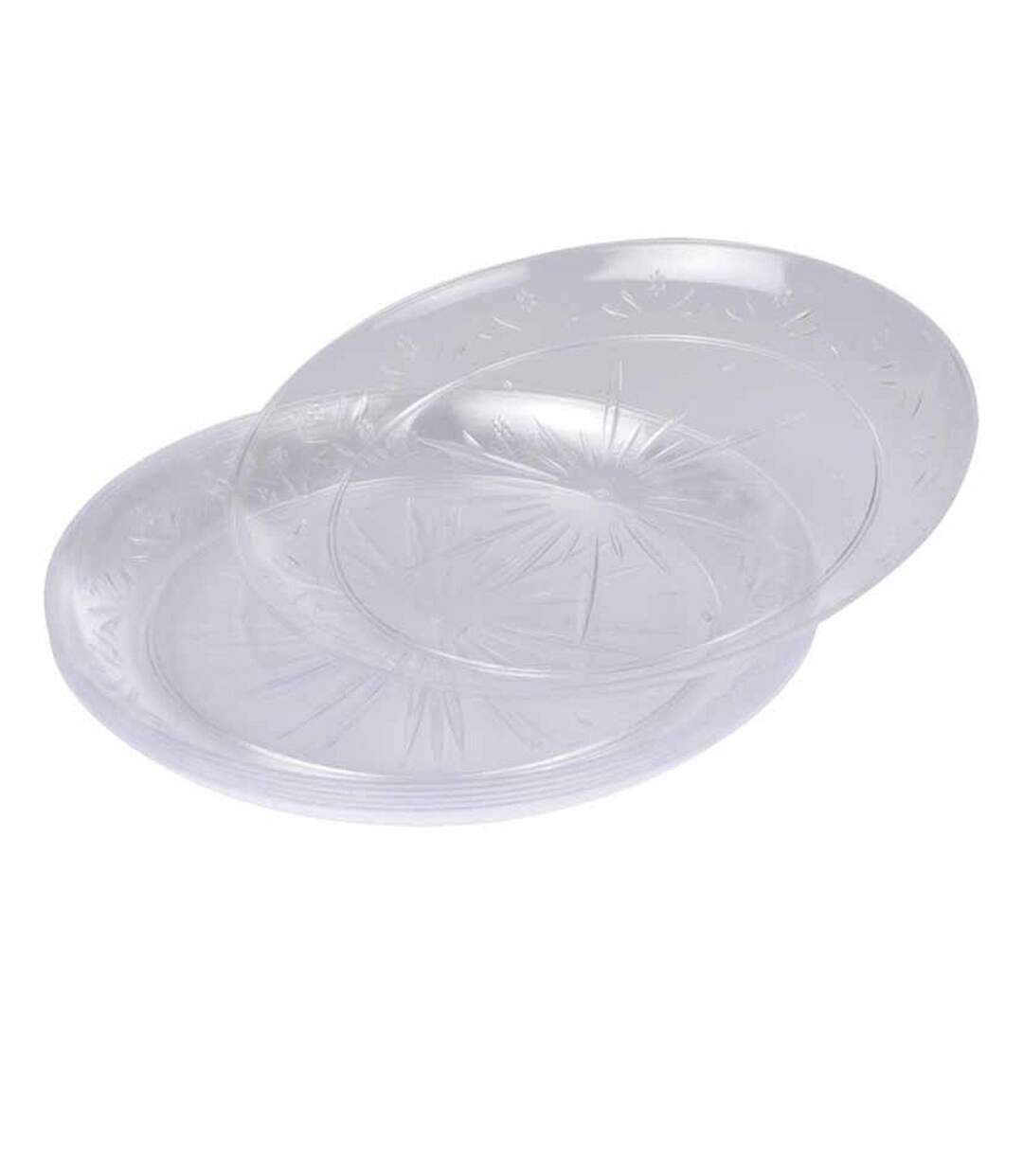 Lot de 6 Assiettes en Plastique Réutilisable Lilia 18cm Transparent-1
