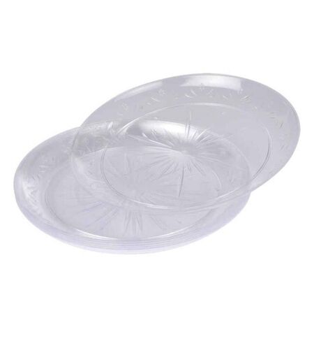 Lot de 6 Assiettes en Plastique Réutilisable Lilia 18cm Transparent