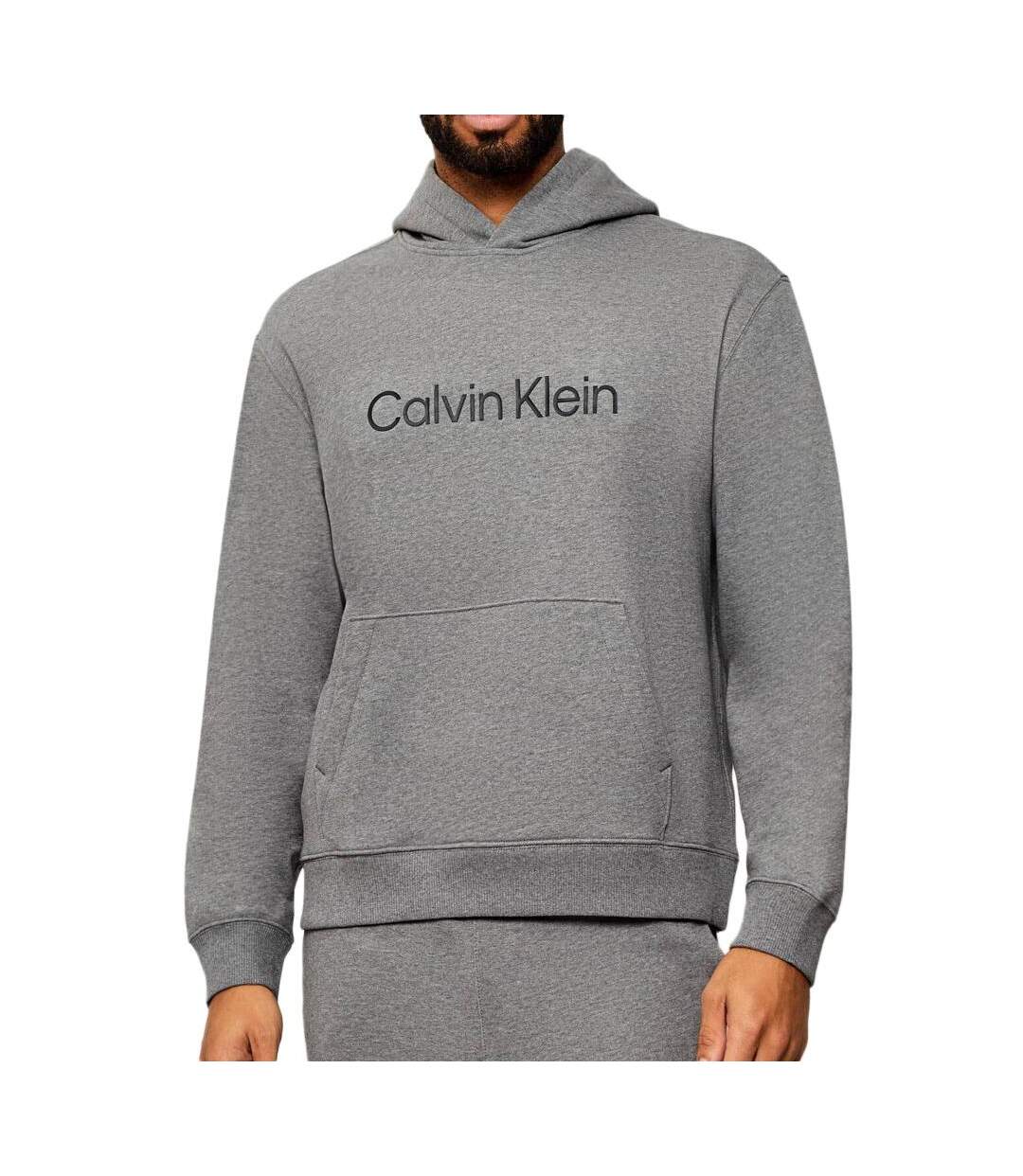Sweat gris homme calvin klein jeans standard-1