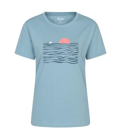 Womens/ladies devon relaxed fit t-shirt pale blue Mountain Warehouse