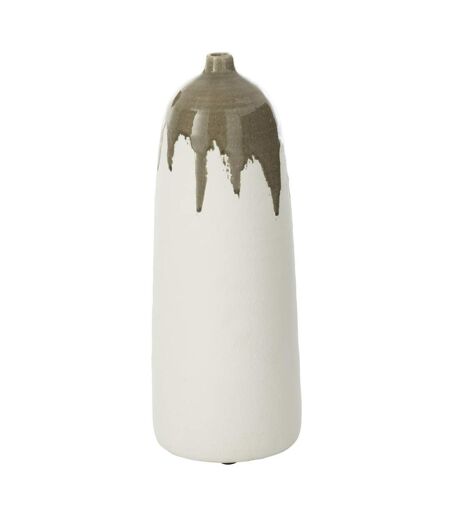 Vase Bouteille en Argile Olea 47cm Blanc & Vert