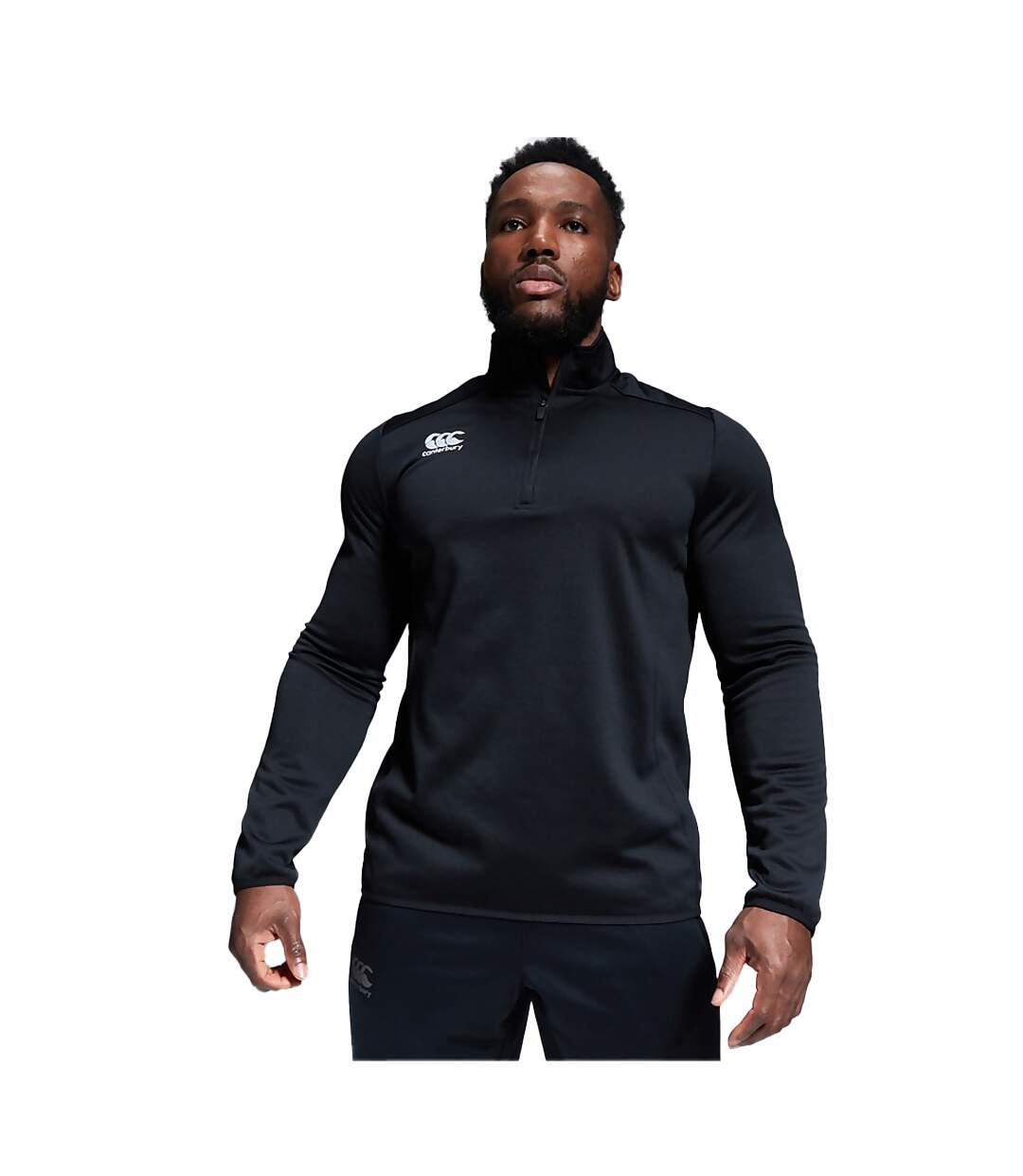 Mens Quarter Zip Training Top Black Canterbury-1