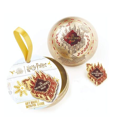 Harry Potter Marauders Map Christmas Bauble (Champagne/Burgundy) (One Size) - UTTA11200