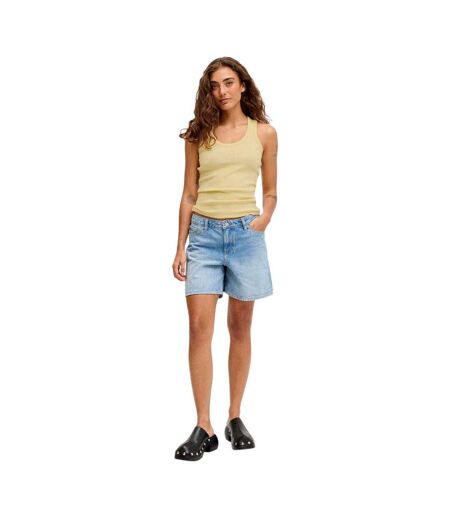 Womens/ladies Frida Ribbed Tank Top Sunlight JJXX