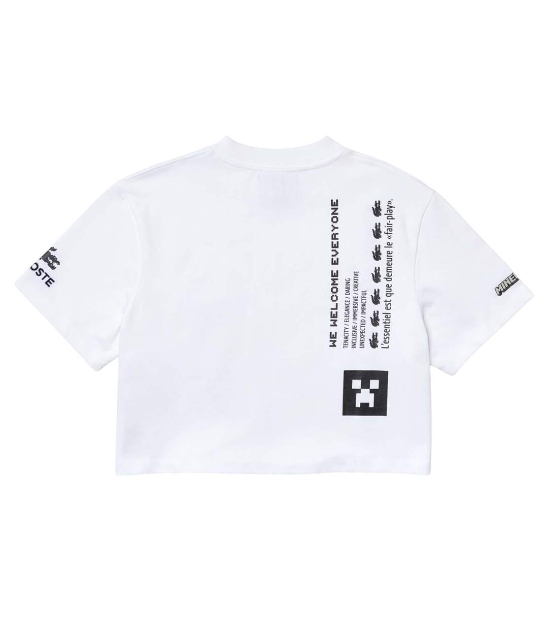 Womens/ladies Minecraft Organic Cotton T-shirt White Lacoste-2