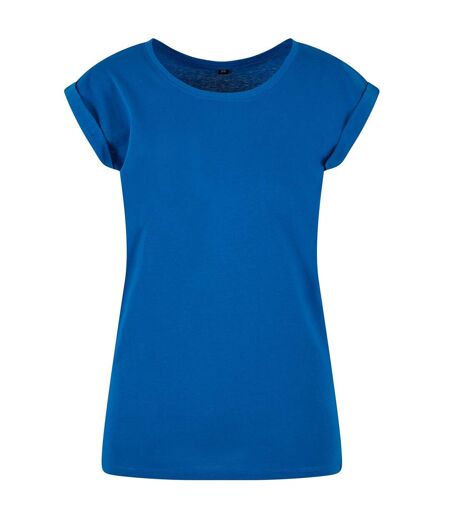 Womens/ladies Extended Shoulder Regular T-shirt Cobalt Blue New Morning Studios
