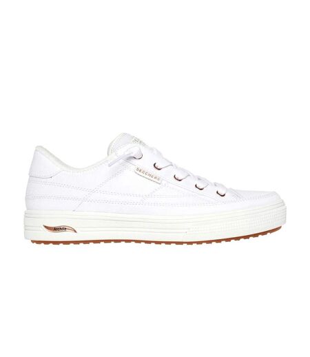 Womens/ladies Arcade Meet Ya There Arch Fit Trainers White Skechers
