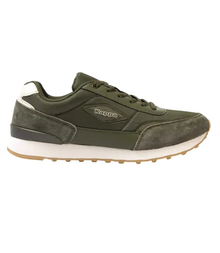 Mens Suede Flat Trainers Army Green Kappa