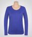MAYFLOWER NINJA3 : Tee-shirt manches longues bleu roi uni en pur coton-3