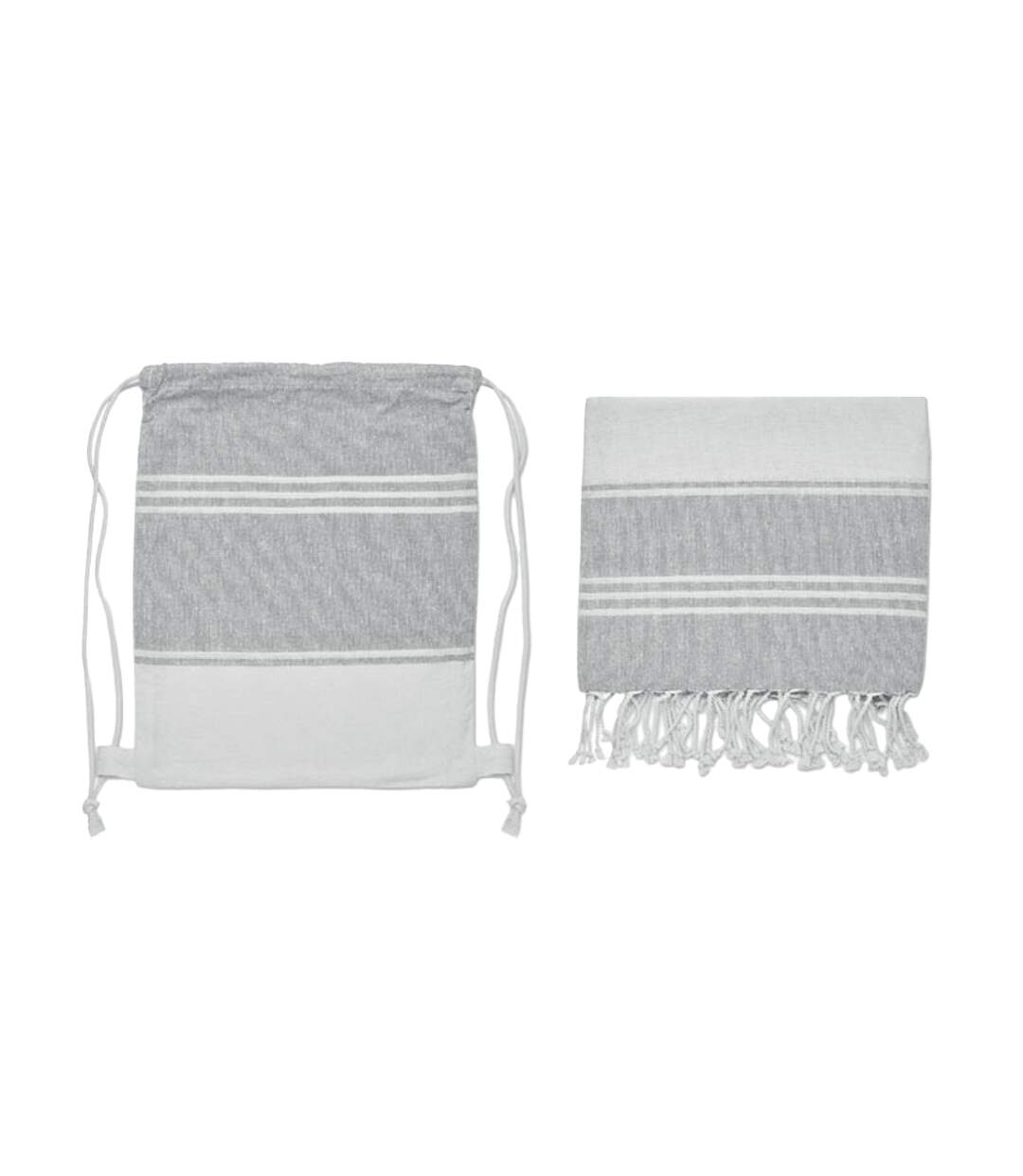 Hammam Towel Drawstring Bag Set One Size Grey MidOcean-2