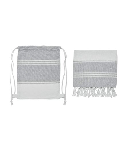 Hammam Towel Drawstring Bag Set One Size Grey MidOcean