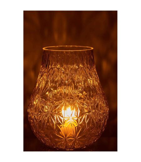 Vase Design en Verre Diamant 28cm Jaune