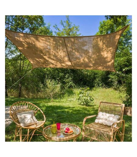 Voile d'ombrage rectangulaire en jute 4 x 3 m