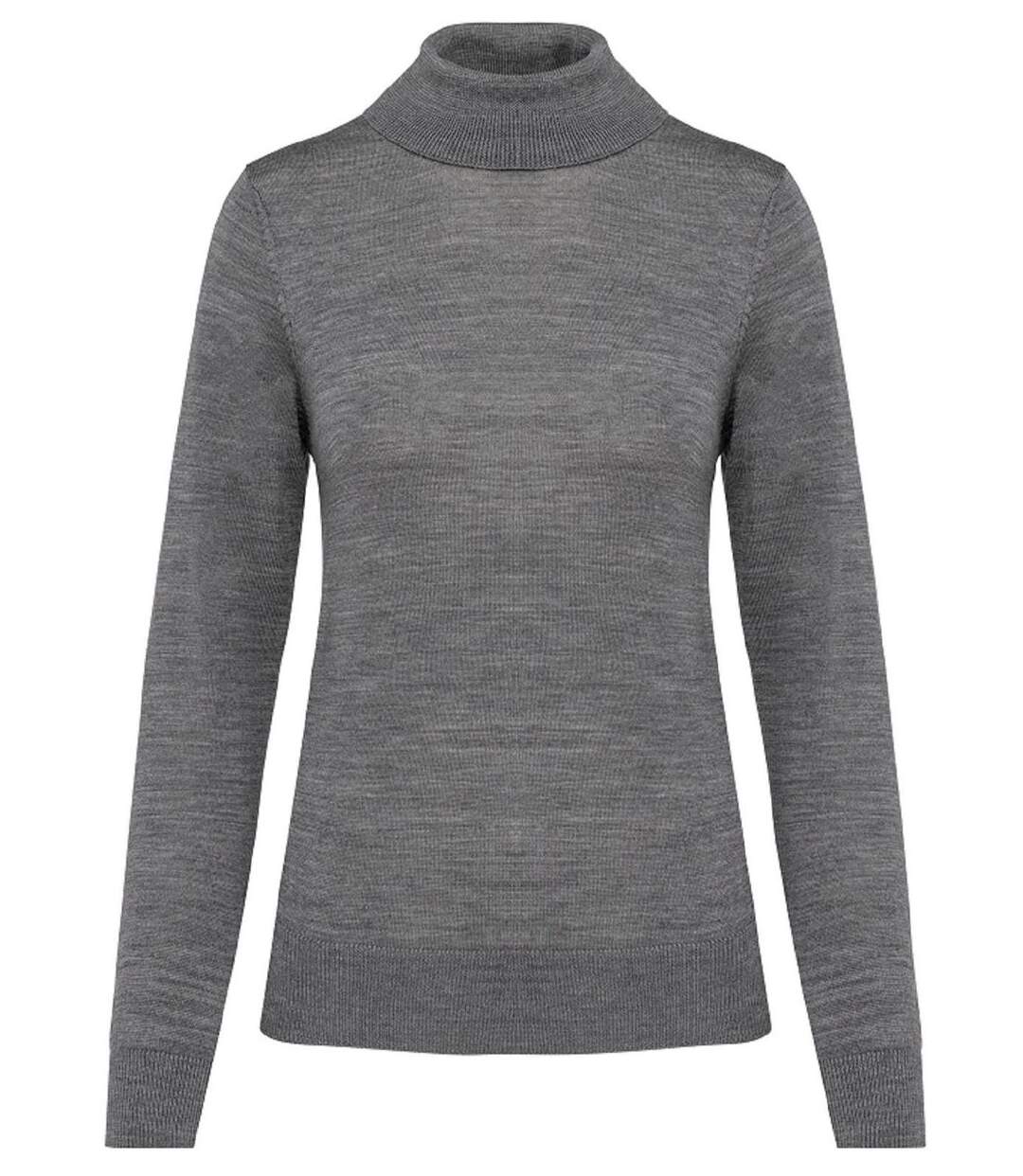 Pull Mérinos col roulé - Femme - PK913 - gris heather