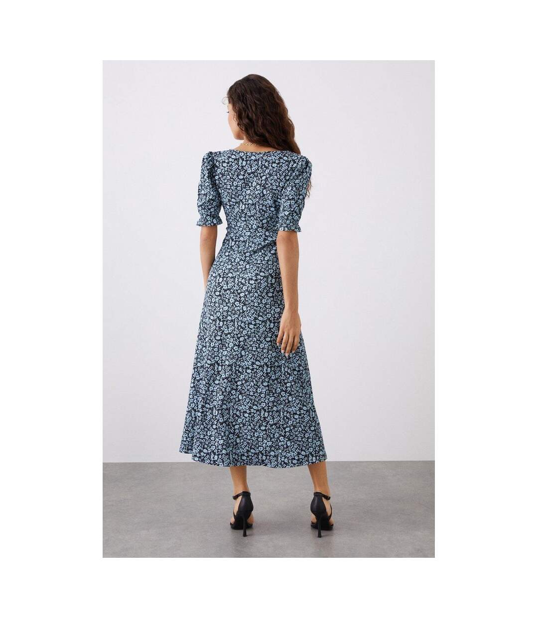 Robe mi-longue femme bleu Dorothy Perkins-2