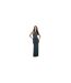 Womens/ladies Sparkle Polyester O Ring Fitted Evening Midi Dress Teal AX Paris-2