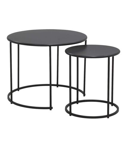 Tables basses en métal teinté noir (Lot de 2)