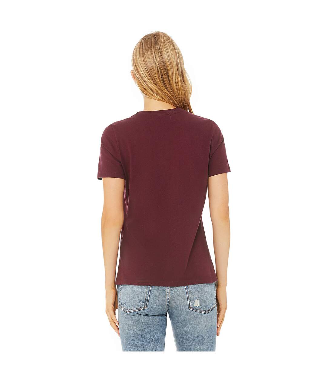 T-shirt femme bordeaux Bella + Canvas-2