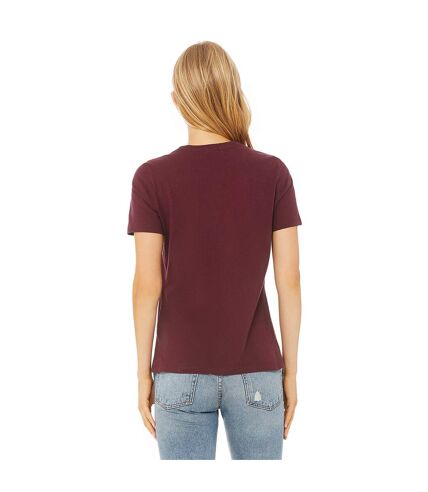 Womens/ladies jersey short-sleeved t-shirt maroon Bella + Canvas