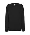 Fruit OF The Loom Ladies Fitted Lightweight Raglan Sweatshirt (240 GSM) (Black)