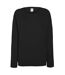 Fruit OF The Loom Ladies Fitted Lightweight Raglan Sweatshirt (240 GSM) (Black)