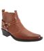US Brass Mens Eastwood Cowboy Ankle Boots (Tan) - UTDF103